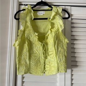 Anthropologie Ruffled Yellow Blouse